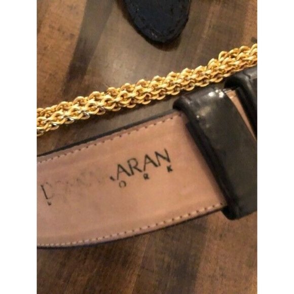 RARE VINTAGE ROBERT LEE MORRIS 4 DONNA KARAN GRIPOIX MALTESE CROSS LEATHER BELT - Picture 6 of 7